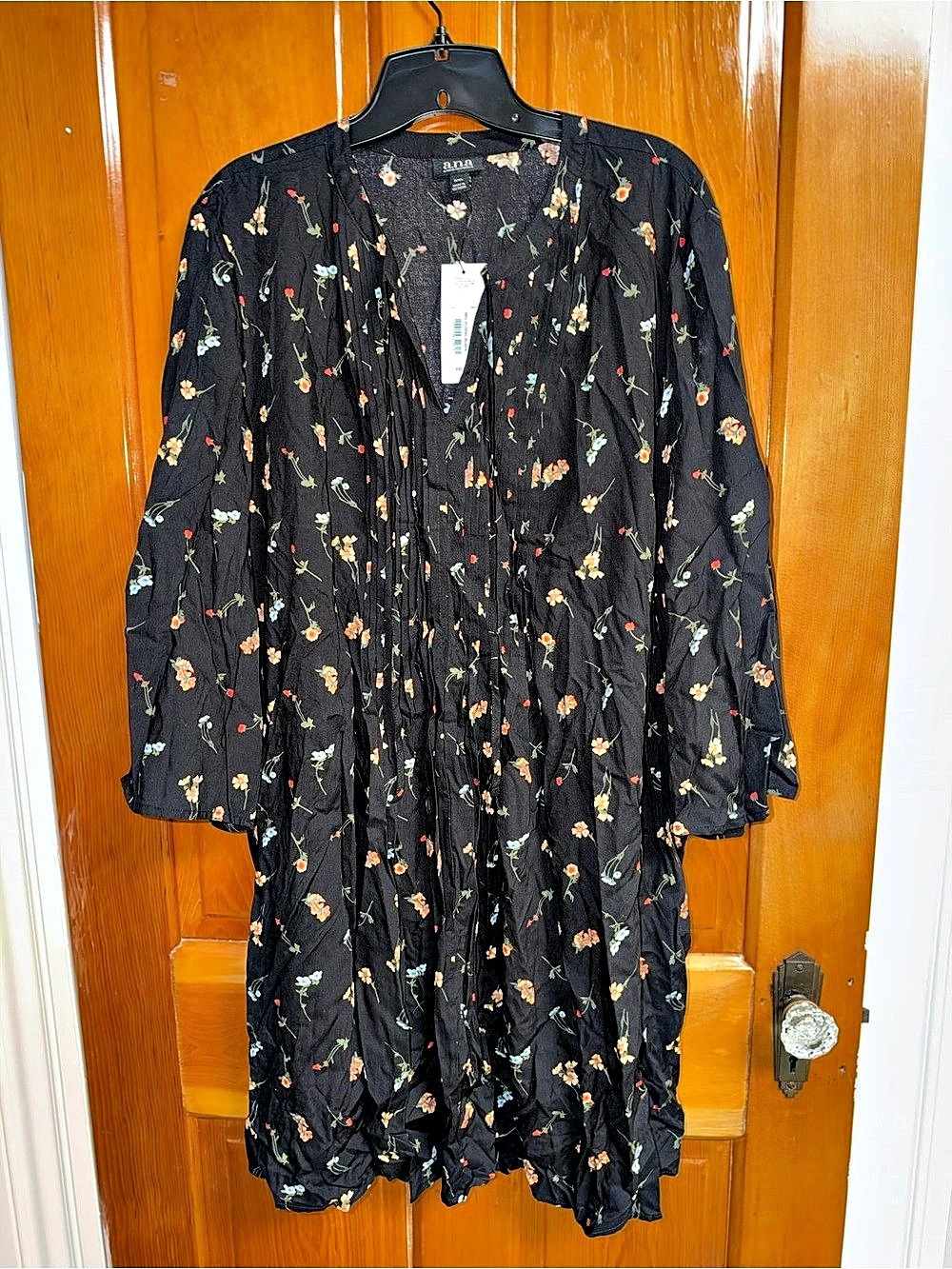 ana Floral Mini Dress in Black Size XXL NWT